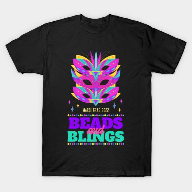 Carnival Party Mardi Gras 2022 Beads And Blings T-Shirt by jodotodesign